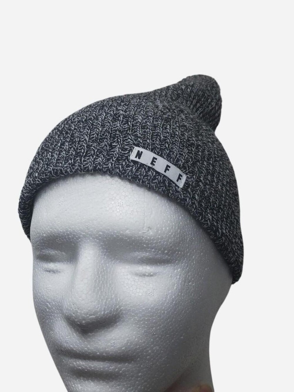 Neff Beanie Hat Mens One Size Knit Black Gray Casual Street Y2k Fall Winter
